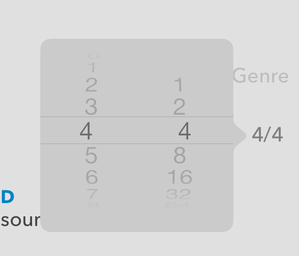 Selecting a song's time signature